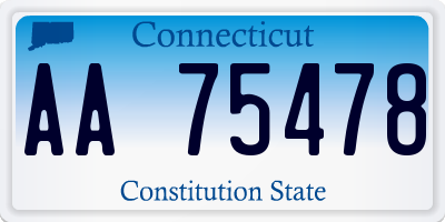CT license plate AA75478