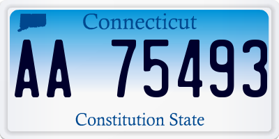CT license plate AA75493