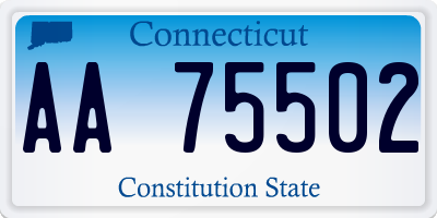 CT license plate AA75502