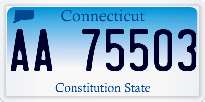 CT license plate AA75503