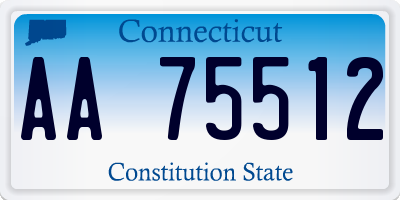 CT license plate AA75512