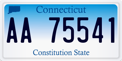 CT license plate AA75541