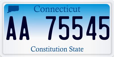 CT license plate AA75545