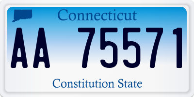 CT license plate AA75571
