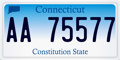 CT license plate AA75577