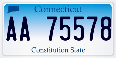 CT license plate AA75578