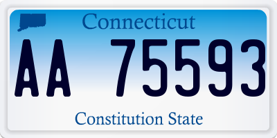 CT license plate AA75593