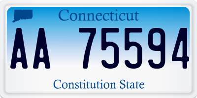 CT license plate AA75594