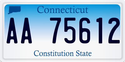CT license plate AA75612