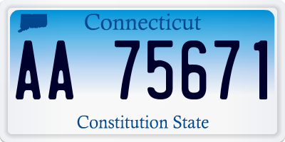 CT license plate AA75671