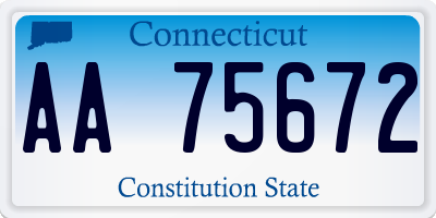 CT license plate AA75672