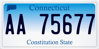 CT license plate AA75677