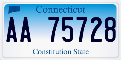 CT license plate AA75728