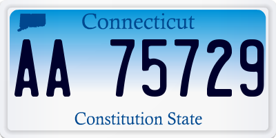 CT license plate AA75729