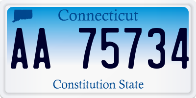 CT license plate AA75734