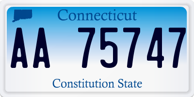 CT license plate AA75747