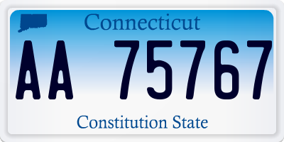 CT license plate AA75767