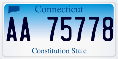 CT license plate AA75778