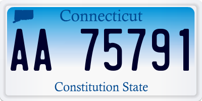 CT license plate AA75791