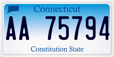 CT license plate AA75794