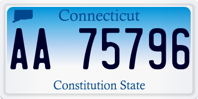 CT license plate AA75796