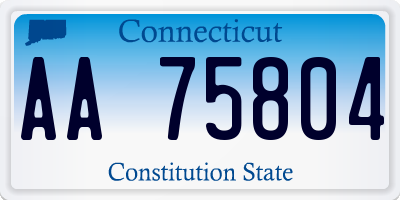 CT license plate AA75804