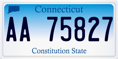 CT license plate AA75827