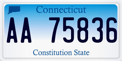 CT license plate AA75836