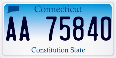 CT license plate AA75840