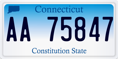 CT license plate AA75847