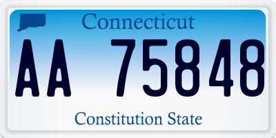 CT license plate AA75848