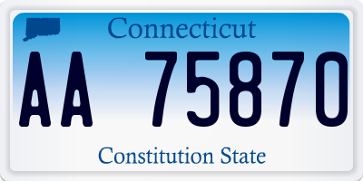 CT license plate AA75870