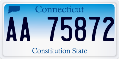 CT license plate AA75872
