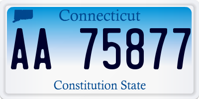 CT license plate AA75877