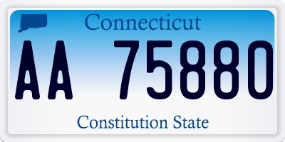 CT license plate AA75880