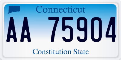 CT license plate AA75904