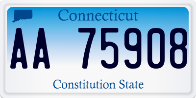 CT license plate AA75908