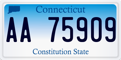 CT license plate AA75909