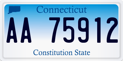 CT license plate AA75912