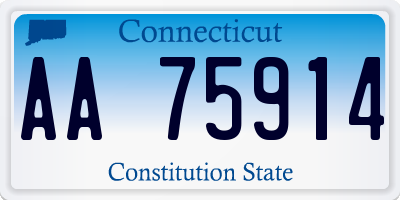 CT license plate AA75914