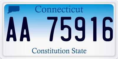 CT license plate AA75916