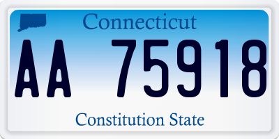 CT license plate AA75918