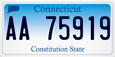 CT license plate AA75919