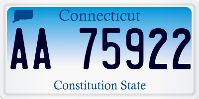 CT license plate AA75922