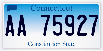 CT license plate AA75927