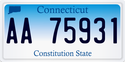 CT license plate AA75931