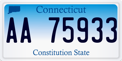 CT license plate AA75933