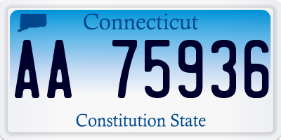 CT license plate AA75936