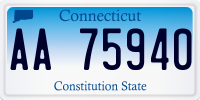 CT license plate AA75940