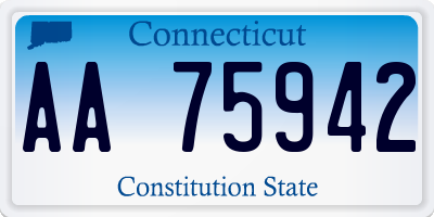 CT license plate AA75942